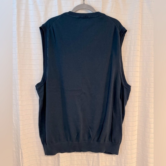 J. Ferrar Men’s Cotton Navy Blue Sweater Vest 3X Tall - Picture 3 of 4